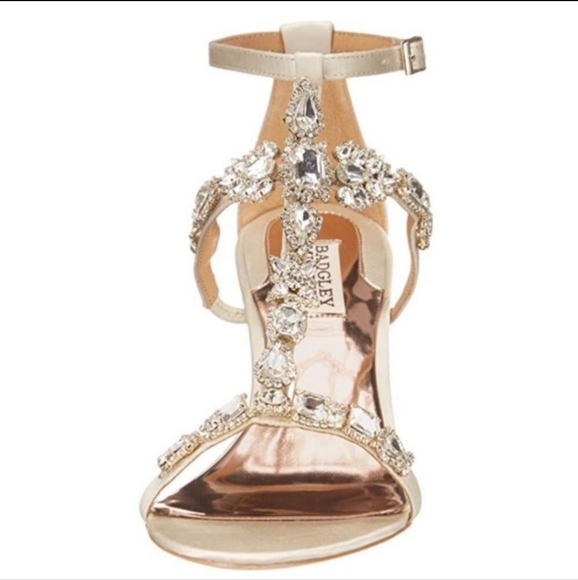 Badgley Mischka Melissa Embellished Wedges - Picture 2 of 7